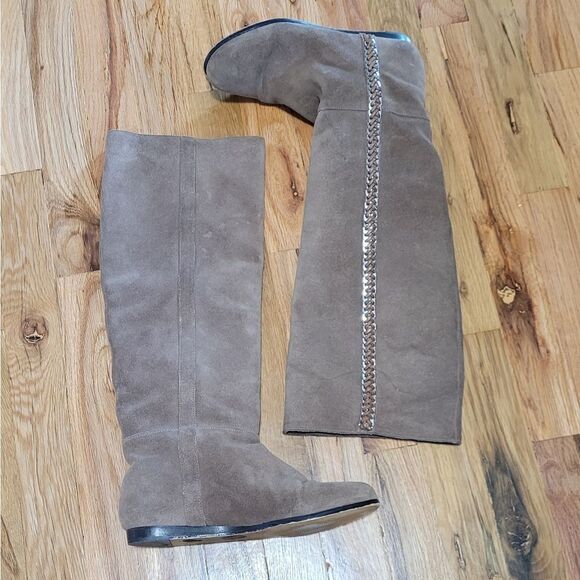 Michael Kors Suede Knee High Barnett Flat Pull On Boots 6.5 - Picture 7 of 7